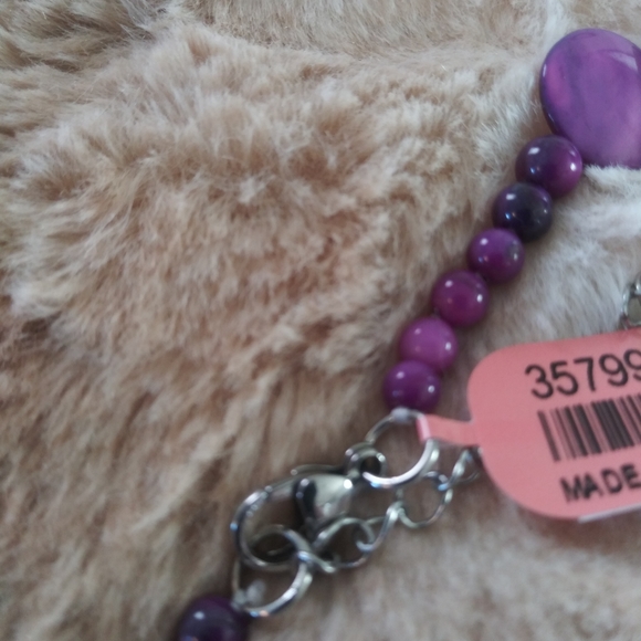 Purple Shell Necklace,Earrings & Bracelet Set NWT - Picture 11 of 12